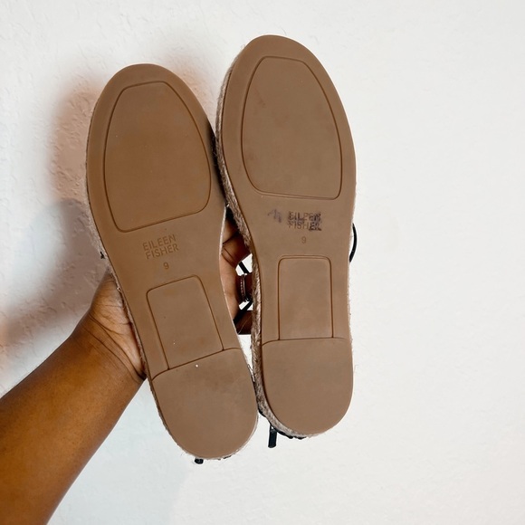 Eileen Fisher Lace Espadrille in Black leather - Picture 7 of 7